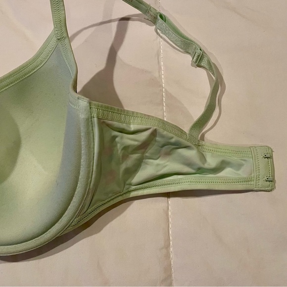 Victorias Secret 34 DD Bra Mint Green Floral Print T Shirt Lightly Lined Demi - Picture 6 of 9